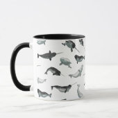 Arktisches Narwhals und Weißwal-Muster Tasse (Links)