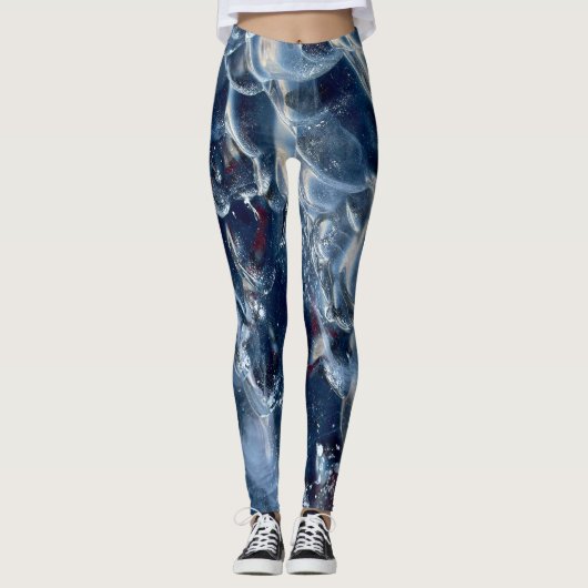 Arktisches Schwarzes Eis, Grönland Eiskappe Eissch Leggings (Vorderseite)