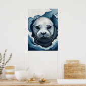 Arktisches Siegel Nah-up - Winter Wildtier Poster (Küche)