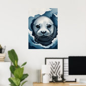 Arktisches Siegel Nah-up - Winter Wildtier Poster (Heimbüro)