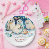 Arktisches Siegel Wintergeburtsvorlage personalisi Pappteller (Party)