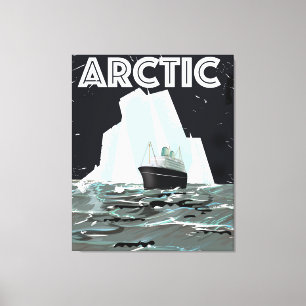 Arktisches Vintage-Reiseposter Leinwanddruck