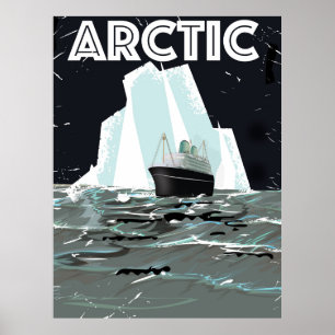Arktisches Vintage-Reiseposter Poster