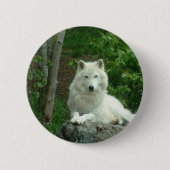 Arktisches Wolf-Button Button (Vorderseite)