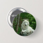Arktisches Wolf-Button Button (Vorne & Hinten)