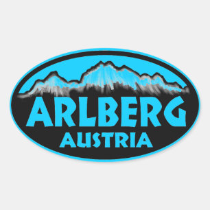 Arlberg Österreich - blaue Ovalaufkleber Ovaler Aufkleber