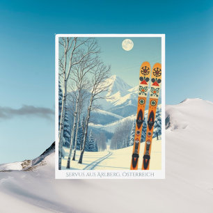 Arlberg Österreich Europa Skiurlaub Retro Postkart Postkarte