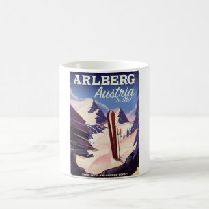 Arlberg Österreich Skireiseplakat Kaffeetasse