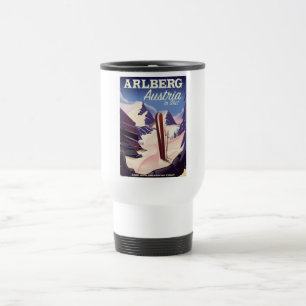 Arlberg Österreich Skireiseplakat Reisebecher