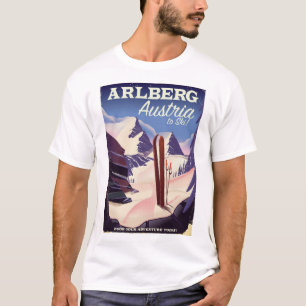Arlberg Österreich Skireiseplakat T-Shirt