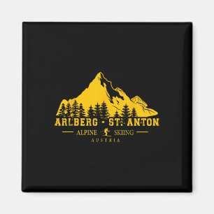Arlberg St. Anton Austria Ski Resort Alpin Skifahr Magnet