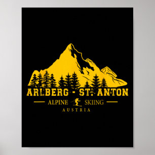 Arlberg St. Anton Österreich Skigebiet Alpinski Poster