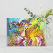 ARLECCHINA VIOLINIST Mardi Gras Masquerade Party Einladung (Stehend Vorderseite)