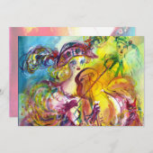 ARLECCHINA VIOLINIST Mardi Gras Masquerade Party Einladung (Vorne/Hinten)