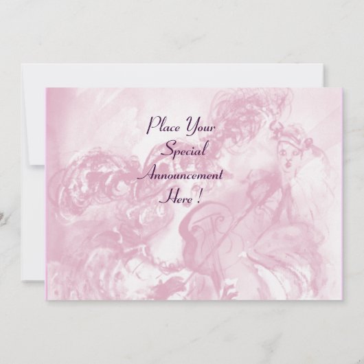 ARLECCHINA VIOLINIST Mardi Gras Masquerade Party Einladung (Rückseite)