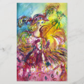 ARLECCHINA VIOLINIST / Venezianische Karnevalsnach Briefpapier (Rückseite)