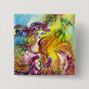 ARLECCHINA VIOLINIST / Venezianische Karnevalsnach Button