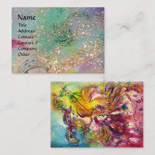 ARLECCHINA VIOLINIST, Violine, Musik, Theaterkünst Visitenkarte (Vorne/Hinten)