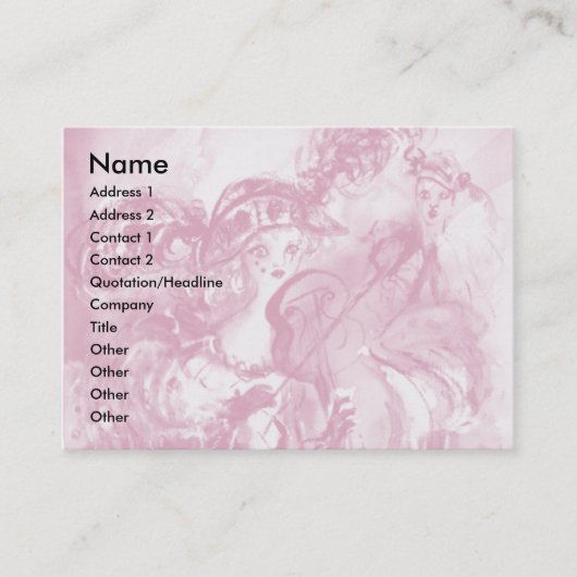 ARLECCHINA VIOLINIST, Violine, Musik, Theaterkünst Visitenkarte (Vorderseite)