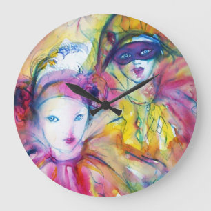 ARLECCHINO PIERO UND COLOMBINA GROßE WANDUHR
