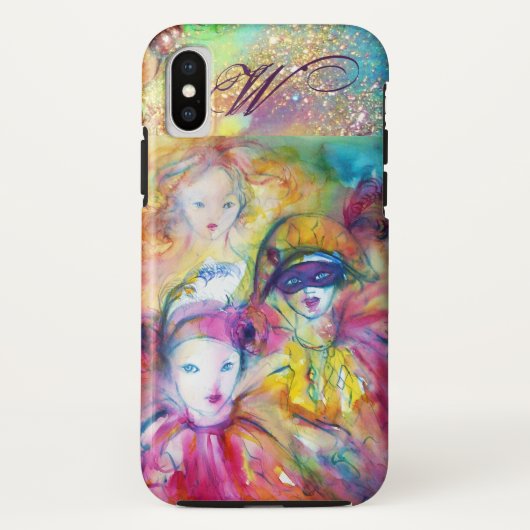 ARLECCHINO PIERO UND COLOMBINA / MONOGRAM Case-Mate iPhone HÜLLE (Rückseite)