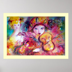 Arlecchino und Colombina, riesige Größe Poster