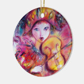 ARLECCHINO UND COLOMBINA rosarot Keramik Ornament (Links)