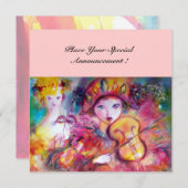 ARLECCHINO UND COLOMBINA /Venezianisch Mardi Gras Ankündigung (Vorne/Hinten)