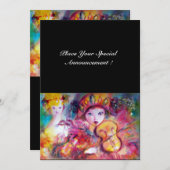 ARLECCHINO UND COLOMBINA /Venezianisch Mardi Gras Ankündigung (Vorne/Hinten)