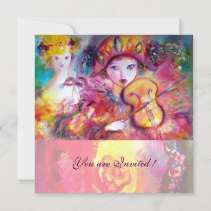 ARLECCHINO UND COLOMBINA /Venezianisch Mardi Gras Einladung