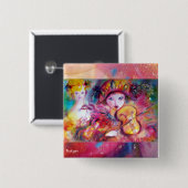 Arlecchino und Colombina Venezianische Maskenmusik Button (Vorne & Hinten)