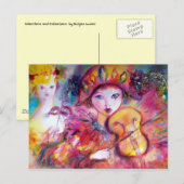 Arlecchino Violine und Colombina Postkarte (Vorne/Hinten)