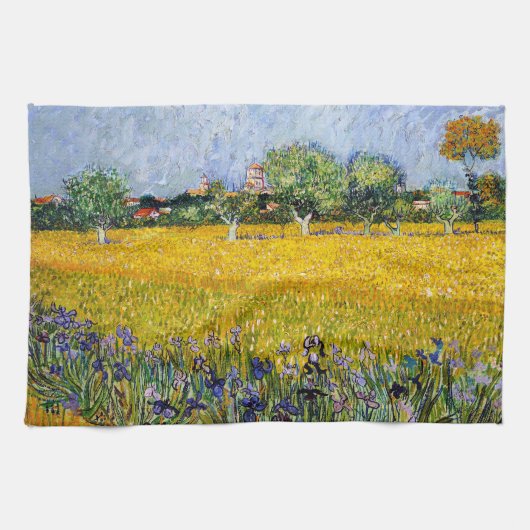 Arles mit Irisfarbe Vincent van Gogh Handtuch (Horizontal)