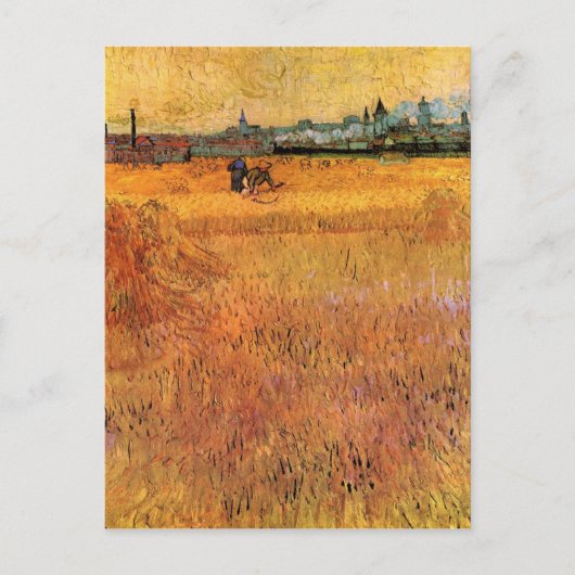 Arles View von den Weizenfeldern von van Gogh Postkarte (Vorderseite)