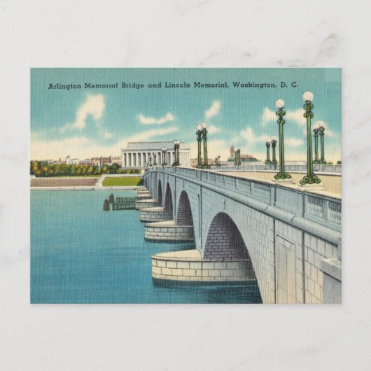 Arlington Bridge, Lincoln Memorial, Washington D.C Postkarte (Vorderseite)