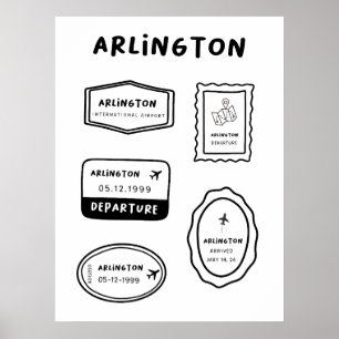 Arlington - Briefmarke Collection Minimalistisch Poster