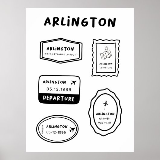 Arlington - Briefmarke Collection | Minimalistisch Poster (Vorne)