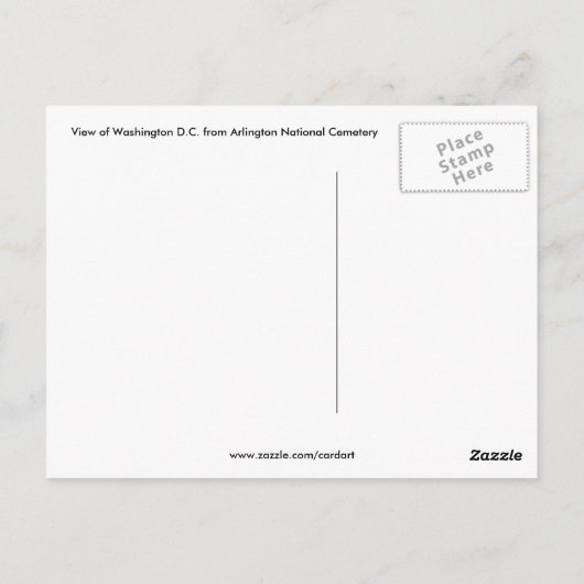 Arlington dc postkarte (Rückseite)