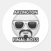 Arlington Final Boss Cool Emoji Sticker (Vorderseite)