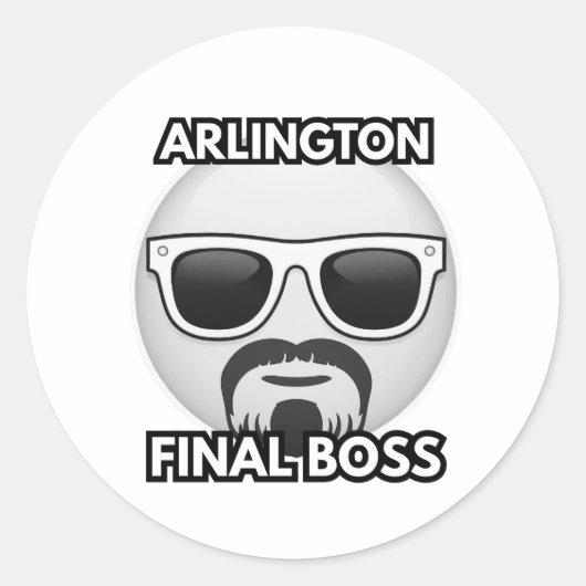 Arlington Final Boss Cool Emoji Sticker (Vorderseite)