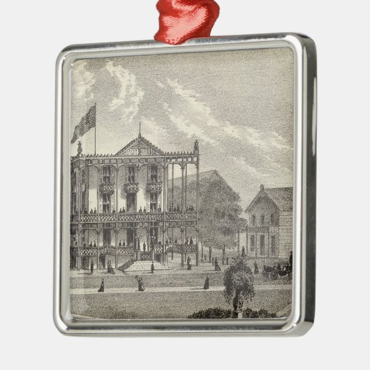 Arlington-Haus, Ozean-Waldung, NJ Silbernes Ornament (Links)