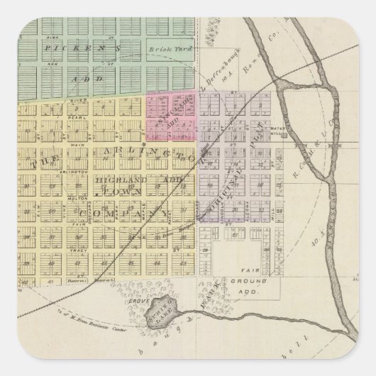 Arlington, Kansas Quadratischer Aufkleber (Vorderseite)