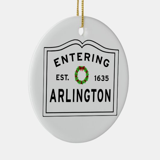 Arlington, MA Holiday Wreath Keramik Ornament (Rechts)