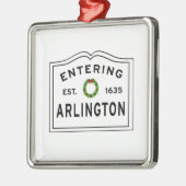 Arlington, MA Holiday Wreath Keramik Ornament Aus Metall (Links)