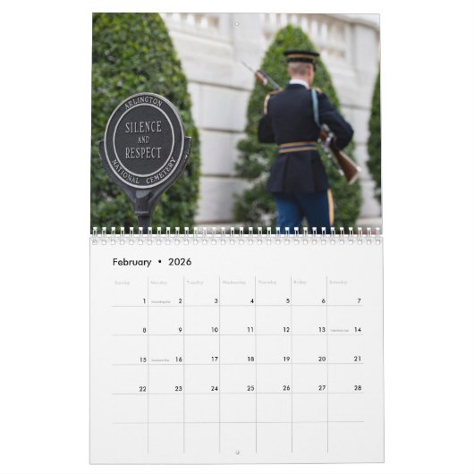 Arlington National Friedhof Kalender (Feb 2026)