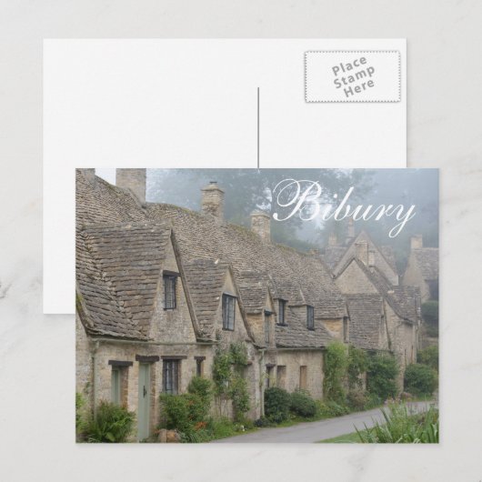 Arlington Row, Cotswolds, 'Bibury' Text Postkarte (Vorne/Hinten)