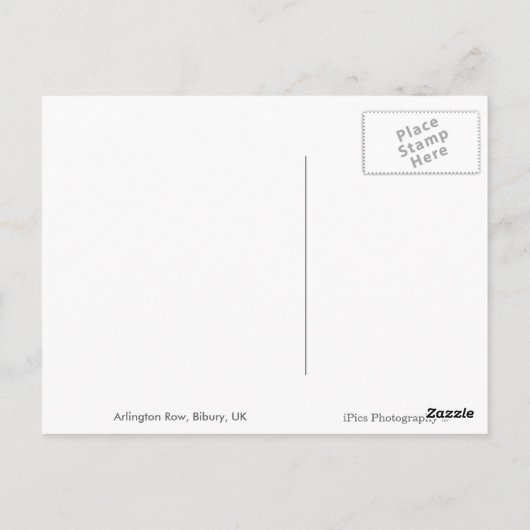 Arlington Row, Cotswolds, 'Bibury' Text Postkarte (Rückseite)