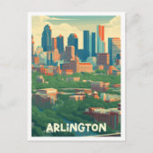 Arlington Texas Art Vintage Reise Illustration Postkarte (Vorderseite)