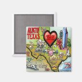 Arlington Texas Cartoon Map Magnet (Vorderseite/Rückseite)