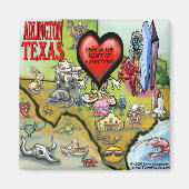 Arlington Texas Cartoon Map Magnet (Vorne)